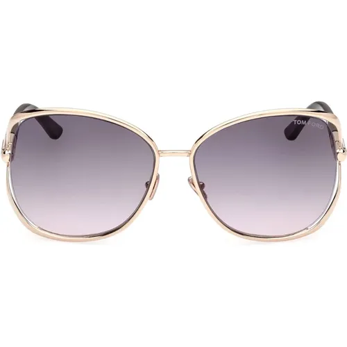Sonnenbrille mit Goldrahmen - Tom Ford - Modalova