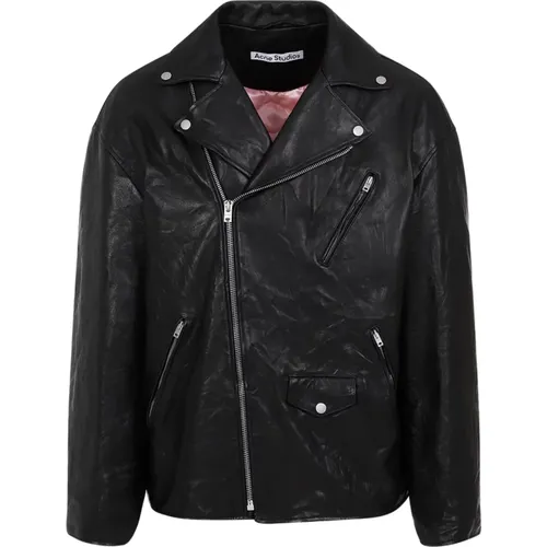 Leather Biker Jacket , male, Sizes: L - Acne Studios - Modalova