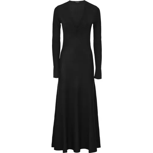 Elegantes V-Ausschnitt Langes Kleid aus Viskose Lurex - Fabiana Filippi - Modalova