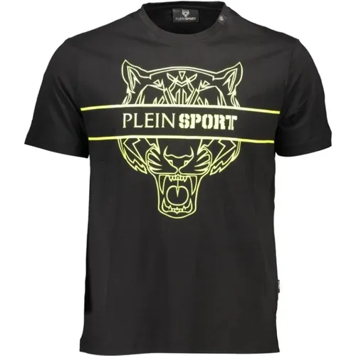 Cotton T-Shirt with Round Neck and Logo , male, Sizes: M, XL - Plein Sport - Modalova