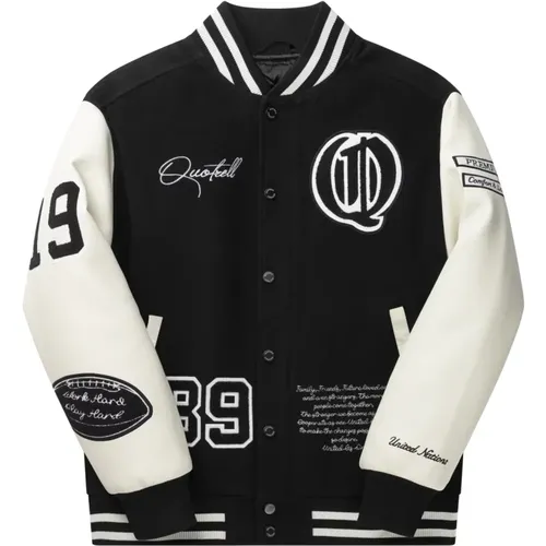 Varsity Jacket for Men, /White , male, Sizes: L, S, M, XS - Quotrell - Modalova