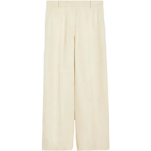 Weite Leinenhose , Damen, Größe: M - Max Mara Weekend - Modalova