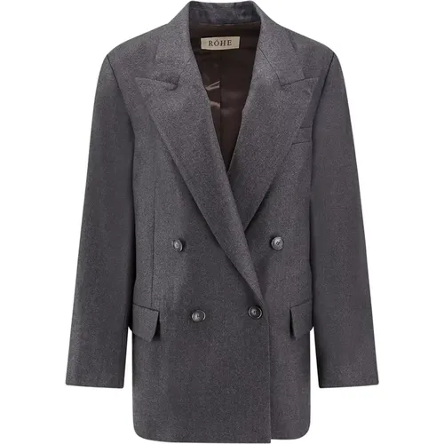 Oversize Virgin Wool Blazer mit Peak Revers - Róhe - Modalova