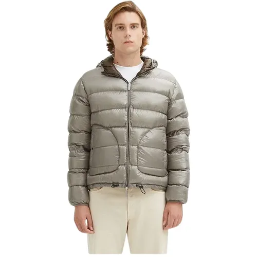 Reversible Hooded Duck Down Jacket , male, Sizes: S, XL, 2XL, M, L - Centogrammi - Modalova