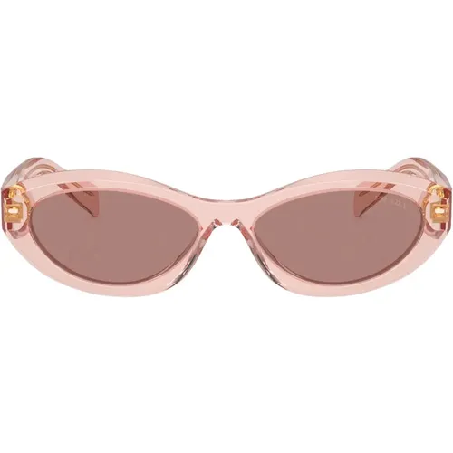 Unique Irregular Shape Sunglasses Brown , female, Sizes: 55 MM - Prada - Modalova