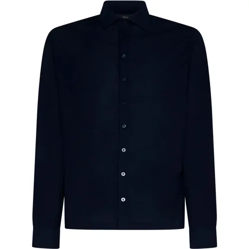 Cotton Spread-Collar Shirt , male, Sizes: L, M, 2XL - Herno - Modalova