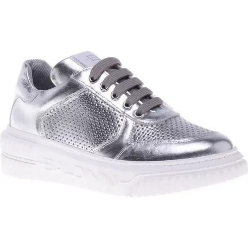 Sneaker in silver nappa leather , female, Sizes: 8 UK - Baldinini - Modalova