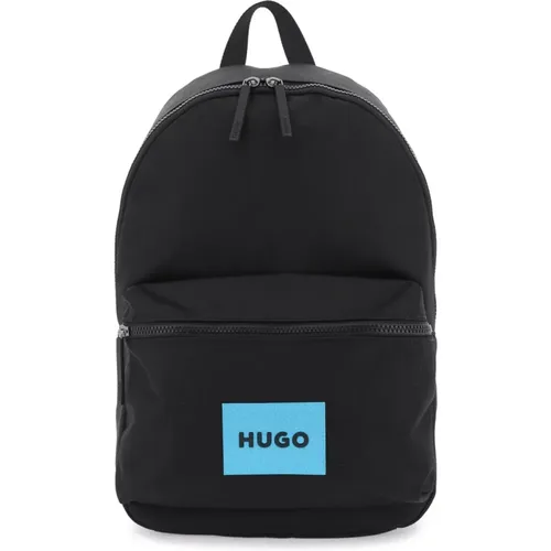 Rucksack aus technischem Stoff mit gesticktem Quadrat , Herren, Größe: ONE Size - Hugo Boss - Modalova