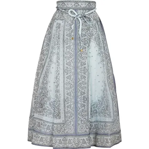 Women's Clothing Skirts Blue Ss24 , female, Sizes: XS - Zimmermann - Modalova