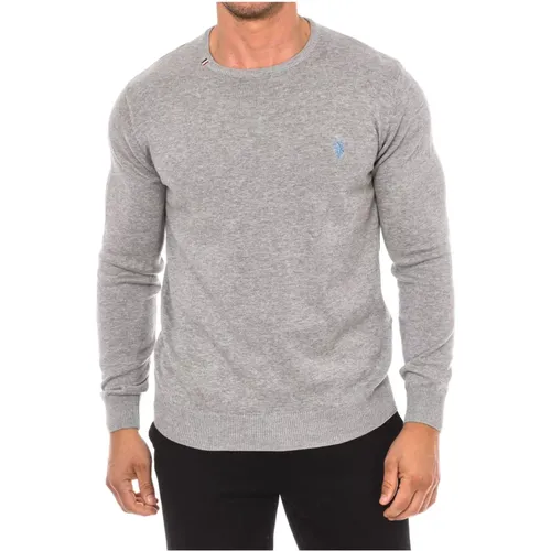 Rundhals Langarm Pullover , Herren, Größe: S - U.S. Polo Assn. - Modalova