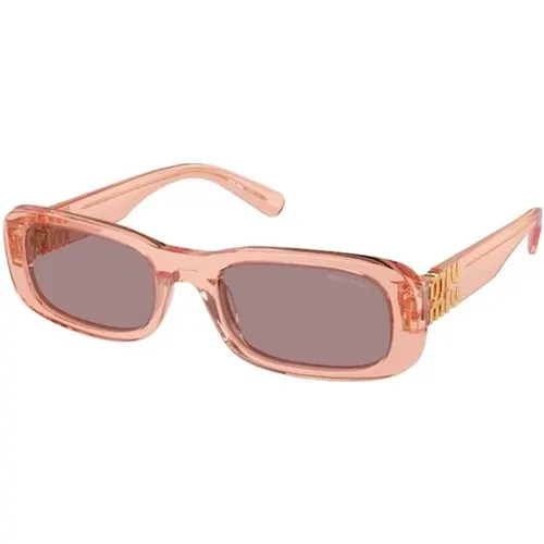 Rosa Brown Purple Sunglasses , unisex, Sizes: 53 MM - Miu Miu - Modalova