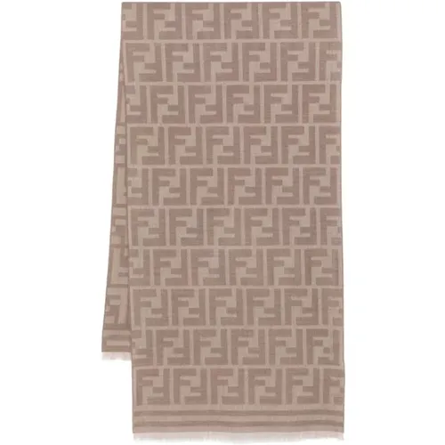 Taupe Scarf FF Style , male, Sizes: ONE SIZE - Fendi - Modalova