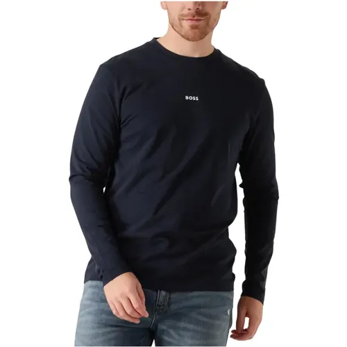 Marineblaues Polo & T-Shirt , Herren, Größe: S - Hugo Boss - Modalova