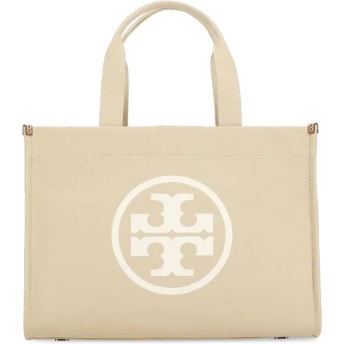 Baumwoll Einkaufstasche mit Logo , Damen, Größe: ONE Size - TORY BURCH - Modalova