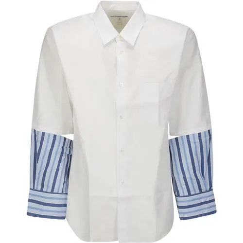 Cotton Dobby Check X Stripe Poplin Shirt , male, Sizes: M, S, L, XL - Comme des Garçons - Modalova