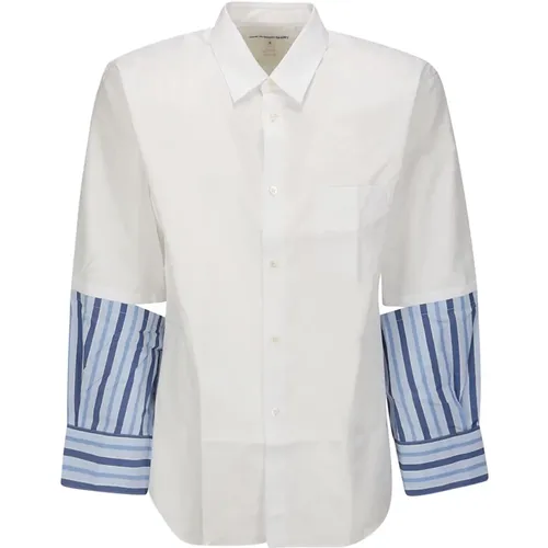 Cotton Dobby Check X Stripe Poplin Shirt , male, Sizes: S - Comme des Garçons - Modalova