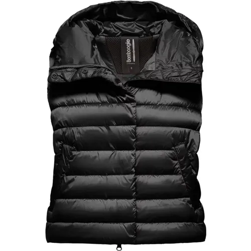 Shiny Nylon Padded Vest with Hood , female, Sizes: S - BomBoogie - Modalova