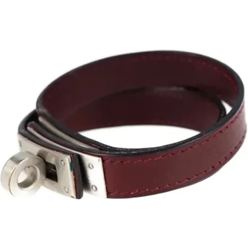 Pre-owned Burgundy Hermès leather bracelet , unisex, Sizes: ONE SIZE - Hermès Vintage - Modalova