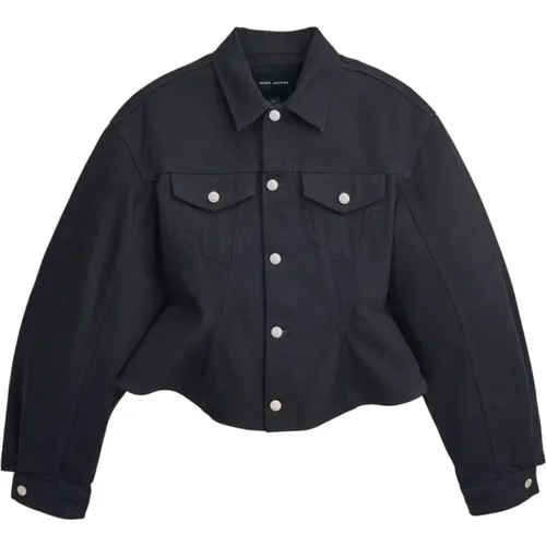 Denim Peplum Coat , female, Sizes: XS, M - Marc Jacobs - Modalova