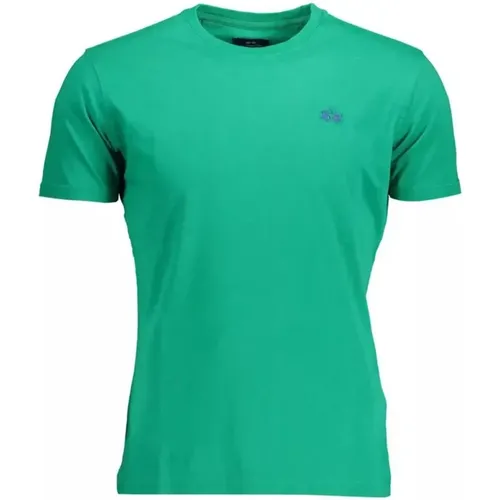 Grünes Baumwoll-T-Shirt mit Stickerei - LA MARTINA - Modalova