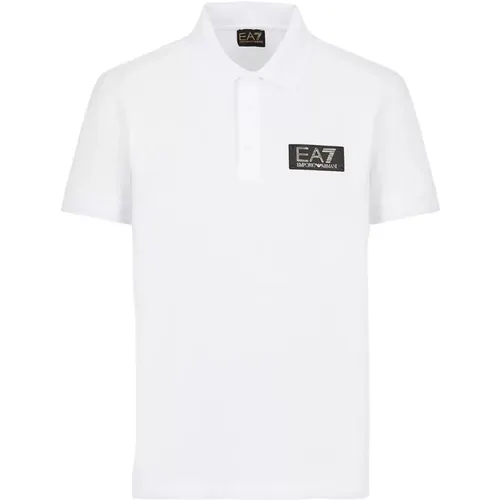 Stretch Pique Polo Shirt , male, Sizes: L, M - Emporio Armani EA7 - Modalova