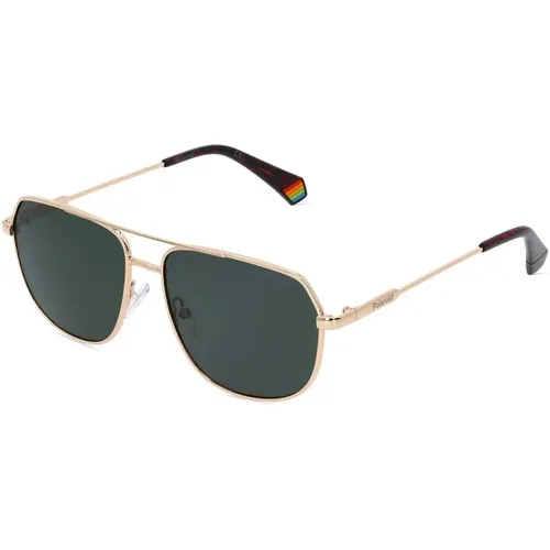 Goldene Metall-Sonnenbrille - Polaroid - Modalova