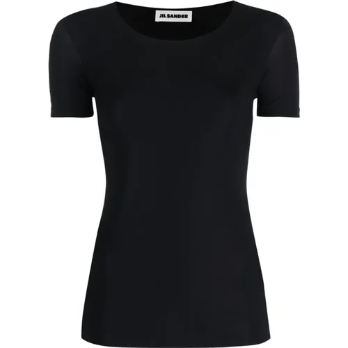 Schwarzes Nylon-T-Shirt , Damen, Größe: M - Jil Sander - Modalova
