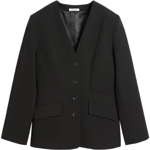 Collarless Blazer in , female, Sizes: S - By Malene Birger - Modalova