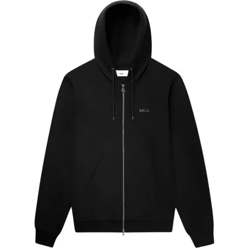 Zip-Through Streetwear Hoodie in Jet - BALR. - Modalova