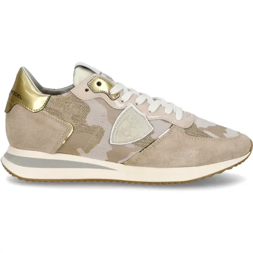 Goldener Sonnenuntergang Jacquard Sneakers Frauen , Damen, Größe: 39 EU - Philippe Model - Modalova