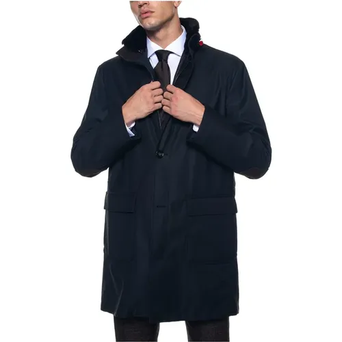 Waterproof Coat with Eaver Collar , male, Sizes: 3XL - Kiton - Modalova