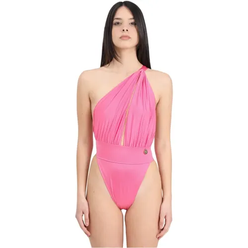 Fuchsia Monokini V-Ausschnitt Badeanzug Rückenfrei , Damen, Größe: M - 4Giveness - Modalova