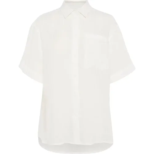 Striped Linen Shirt with Oversized Pocket , female, Sizes: XL, S, 2XS, M, 2XL, L, XS - Part Two - Modalova