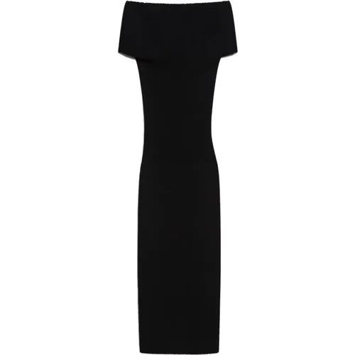 Schwarzes Geripptes Strickkleid , Damen, Größe: S - SPORTMAX - Modalova