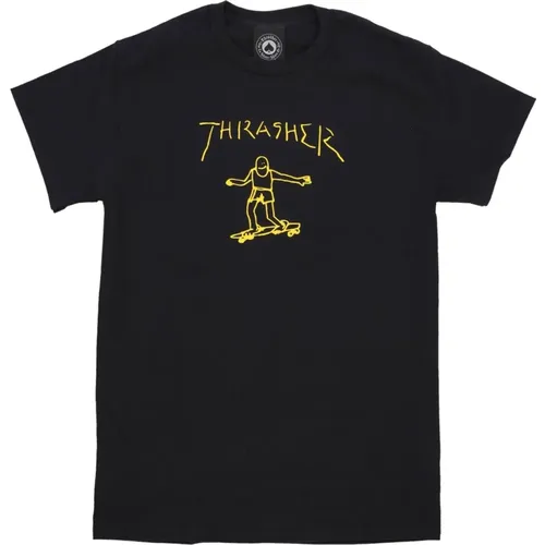 Logo Print Tee /Yellow Cotton , unisex, Sizes: M, S, XL - Thrasher - Modalova