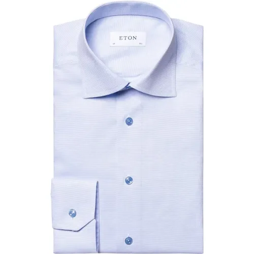 Moderne Hellblaues Twill-Hemd , Herren, Größe: 2XL - Eton - Modalova