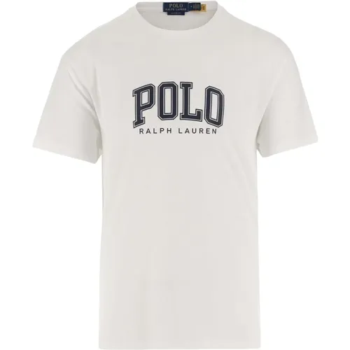 Baumwoll-Jersey Crew Neck T-shirt Logo , Herren, Größe: M - Polo Ralph Lauren - Modalova