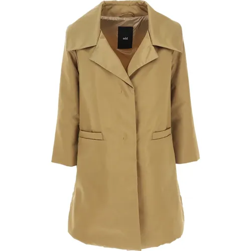 Braune Single-Breasted Coats , Damen, Größe: L - add - Modalova