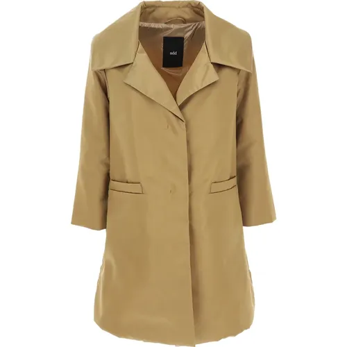 Braune Single-Breasted Coats , Damen, Größe: M - add - Modalova