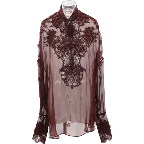 Blumenspitze Oversize Bluse - Ermanno Scervino - Modalova