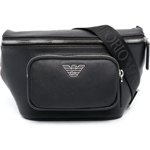 Leather Waistbag with Eagle Logo , female, Sizes: ONE SIZE - Emporio Armani - Modalova