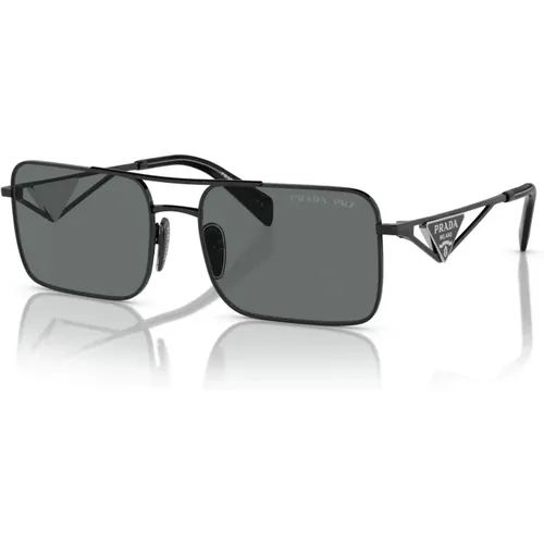 Dark Grey Sunglasses A52S Style , female, Sizes: 56 MM - Prada - Modalova