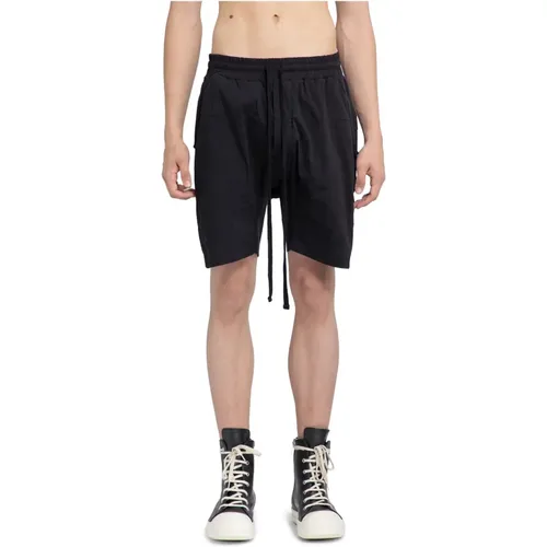 Schwarze Stretch-Baumwoll-Nylon-Shorts,Schwarze Stretch Drop Crotch Shorts - Thom Krom - Modalova