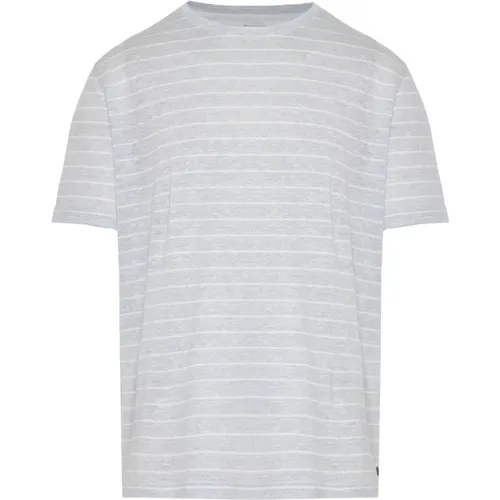 Striped Linen Cotton T-shirt , male, Sizes: 2XL - Eleventy - Modalova
