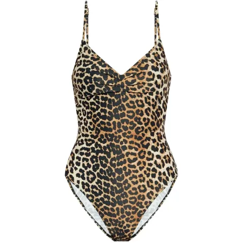 Leopardenmuster V-Ausschnitt Kleid - Ganni - Modalova