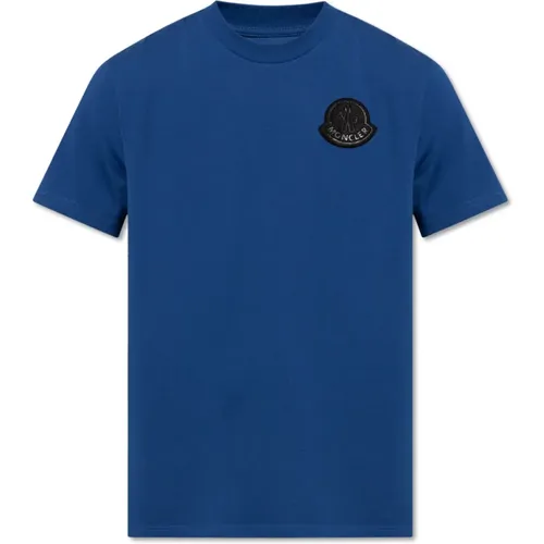 Logo-besticktes T-Shirt , Herren, Größe: M - Moncler - Modalova