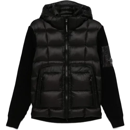 Quilted Down Coat with Ribbed Knit , male, Sizes: 2XL, M, S, XL, L - C.P. Company - Modalova