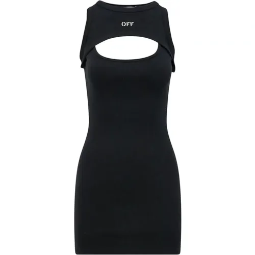 Dress with Cut-Out Details , female, Sizes: M, XS - Off White - Modalova