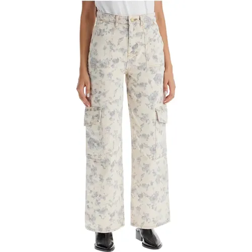 Floral Cargo Jeans , female, Sizes: W25 - Ganni - Modalova