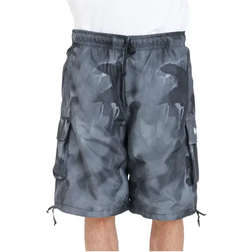 Schwarze Bedruckte Elastische Taille Shorts - Disclaimer - Modalova